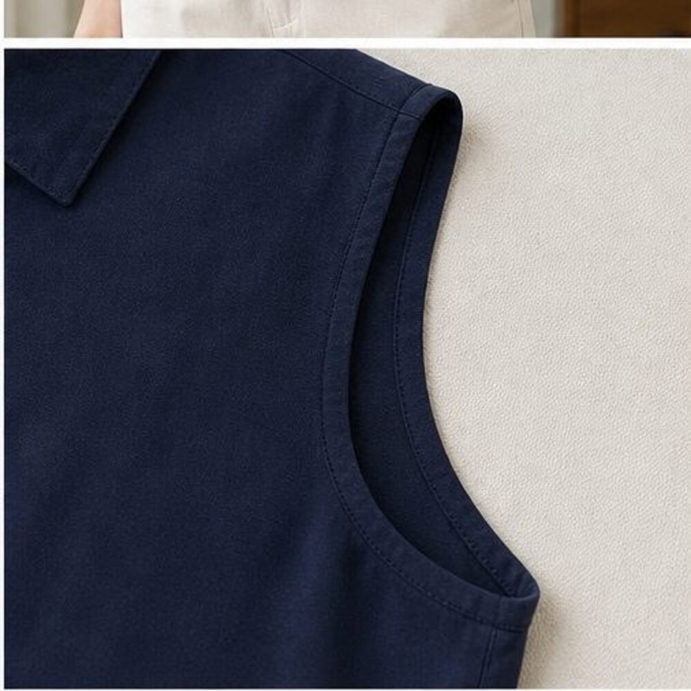 Navy Ruffle Blouse - Picture 5 of 6